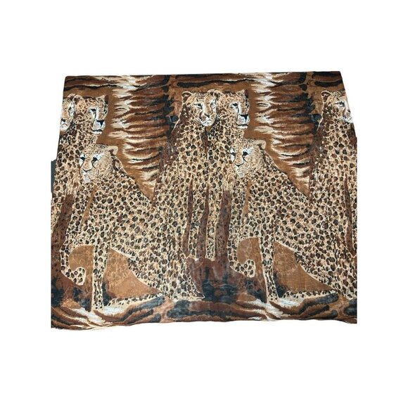 Symphony Statement Fashion‎ Scarf Safari Animal Print Cheetahs Brown Black Wrap - Picture 2 of 10
